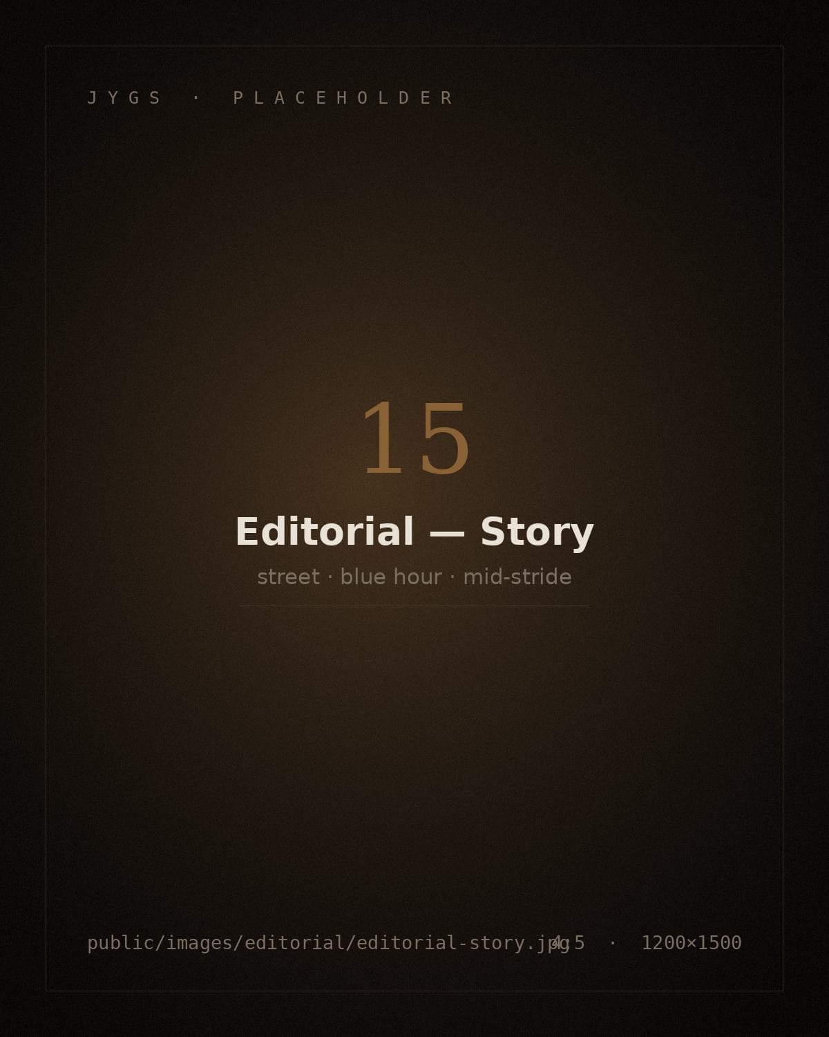 Editorial campaign image representing the JYGS design philosophy